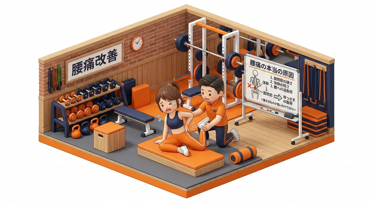 股関節の付け根が痛くて座敷がつらい——岡山のトレーナーが見た、6回目で日常の痛みが消えた40代女性の改善記録